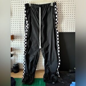 SHEIN Black and White Checkered Track Pants